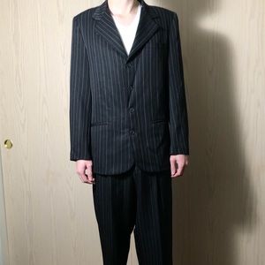 Vintage Men’s Black Pinstripe Suit